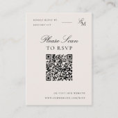 Minimalist Editorial Photo QR Code Wedding RSVP エンクロージャーカード (正面)
