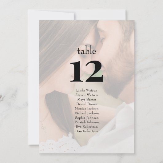 Minimalist Editorial Photo Wedding Seating Chart  (裏面)