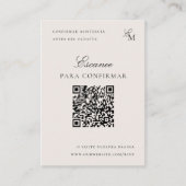 Minimalist Editorial QR Spanish Wedding RSVP エンクロージャーカード (正面)