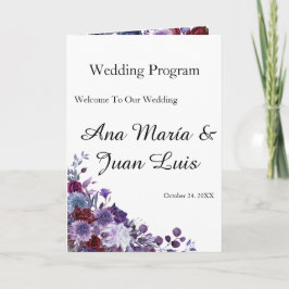 Minimalist Editorial Wedding Program Folded Card プログラム