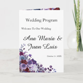 Minimalist Editorial Wedding Program Folded Card プログラム