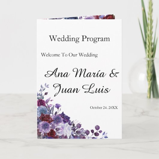Minimalist Editorial Wedding Program Folded Card プログラム (正面)