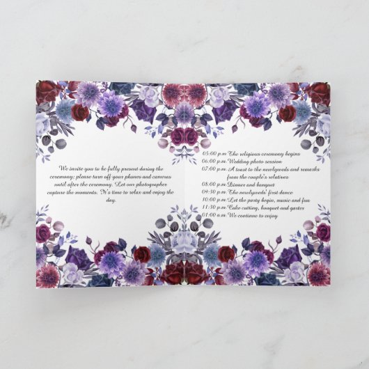Minimalist Editorial Wedding Program Folded Card プログラム (内部)