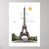 Minimalist Eiffel Tower Paris Poster ポスター (正面)