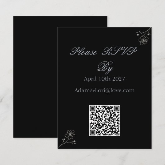 Minimalist Elegance Wedding 出欠カード (正面/裏面)