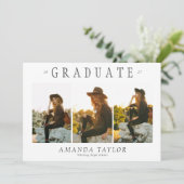 Minimalist Elegant 3 Photo Collage Graduation    案内状 (スタンド正面)