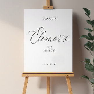 Minimalist Elegant 40th Welcome Birthday Poster ポスター