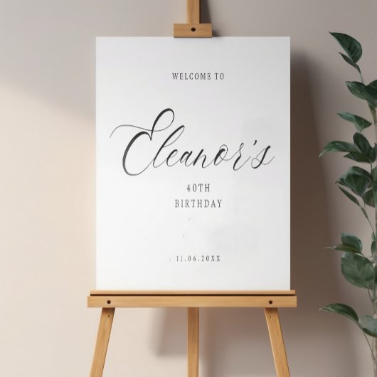 Minimalist Elegant 40th Welcome Birthday Poster ポスター