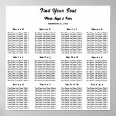 Minimalist Elegant ABC Typography Seating Plan ポスター (正面)