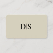 Minimalist Elegant Beige Monogram Initial 名刺 (正面)