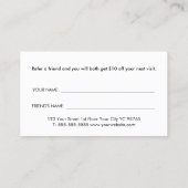 Minimalist Elegant Black and White Referral Card 紹介カード (裏面)