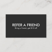 Minimalist Elegant Black and White Referral Card 紹介カード (正面)