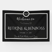 Minimalist Elegant Black and White Wedding Poster 横断幕 (横)