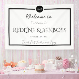 Minimalist Elegant Black and White Wedding Poster 横断幕