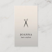 Minimalist Elegant Black Scissors Hair Stylist 名刺 (正面)