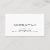 Minimalist Elegant Black White Beauty  予約カード (裏面)