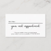 Minimalist Elegant Black White Beauty  予約カード (正面)