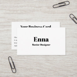 Minimalist Elegant Black & White Professional  名刺