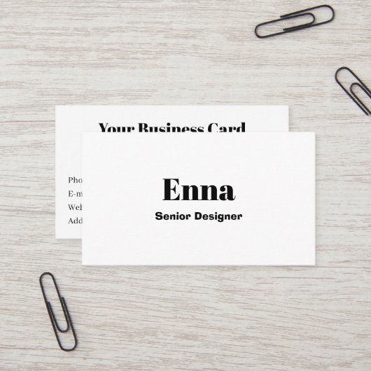 Minimalist Elegant Black & White Professional  名刺 (正面/裏面インサイチュ)