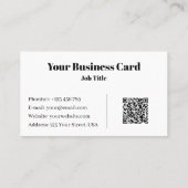 Minimalist Elegant Black & White Professional  名刺 (裏面)