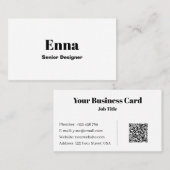 Minimalist Elegant Black & White Professional  名刺 (正面/裏面)