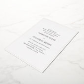 Minimalist Elegant Black White Serif Wedding Gold 箔招待状 (回転した状態)