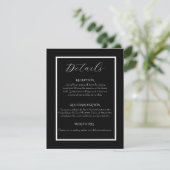 Minimalist Elegant Black & White Wedding  エンクロージャーカード (スタンド正面)