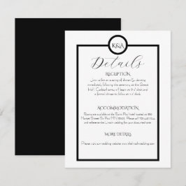 Minimalist Elegant Black & White Wedding  エンクロージャーカード