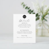 Minimalist Elegant Black & White Wedding  エンクロージャーカード (スタンド正面)