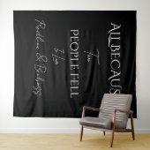 Minimalist Elegant Black & White Wedding タペストリー (インサイチュ(横))