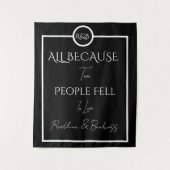 Minimalist Elegant Black & White Wedding タペストリー (正面)