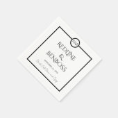 Minimalist Elegant Black & White Wedding Napkins スタンダードカクテルナプキン (角)