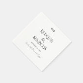 Minimalist Elegant Black & White Wedding Napkins スタンダードカクテルナプキン (角)