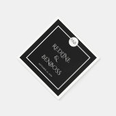 Minimalist Elegant Black & White Wedding Napkins スタンダードカクテルナプキン (角)