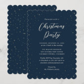 Minimalist Elegant Blue Christmas Party 招待状 (正面/裏面)