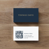 Minimalist Elegant Blue QR Code Consultant 名刺