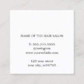 Minimalist Elegant Blue Rose Gold Hair Stylist スクエア名刺 (裏面)