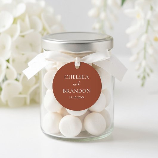 Minimalist Elegant Boho Burnt Orange Wedding ラウンドシール