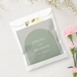Minimalist Elegant Boho Sage Green Arch Wedding フェイバーバッグ
