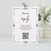 Minimalist Elegant Boho Wedding Response Card  エンクロージャーカード (スタンド正面)