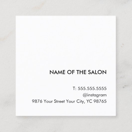 Minimalist Elegant Bold Black White  予約カード (裏面)