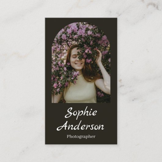 Minimalist Elegant Calligraphy Script Photography 名刺 (正面)