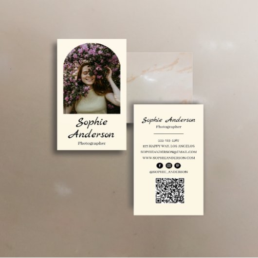 Minimalist Elegant Calligraphy Script Photography 名刺