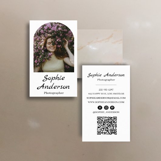 Minimalist Elegant Calligraphy Script Photography  名刺