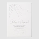 Minimalist Elegant Calligraphy Wedding Invitation ベラム紙招待状 (正面)
