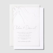 Minimalist Elegant Calligraphy Wedding Invitation ベラム紙招待状 (オフセット)