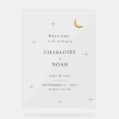 Minimalist Elegant Celestial Wedding Welcome アクリルサイン (正面)