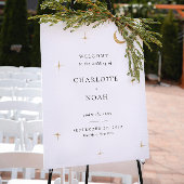Minimalist Elegant Celestial Wedding Welcome Sign ポスター