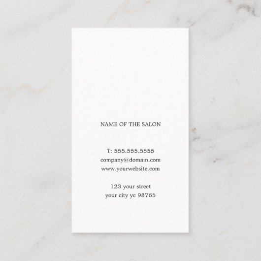 Minimalist Elegant Clean Hair Stylist 名刺 (裏面)