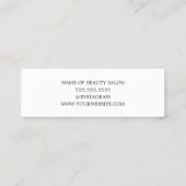 Minimalist Elegant Clean White Golden Hair Stylist スキニー名刺 (裏面)